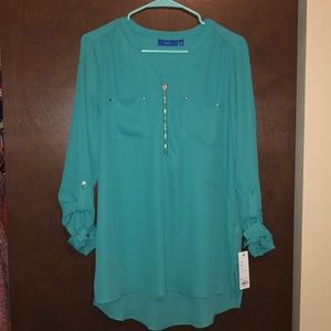 Long sleeve teal blouse!